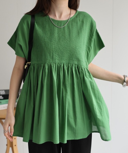 ブラウス シャツ コットンバックペプラムシャツ レディース CRAFT STANDARD BOUTIQUE ブラウス シャツ ペプラムブラウス