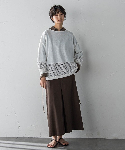 MAYSON GREY ニット セーター ペーパーヤーンメッシュヘムニット