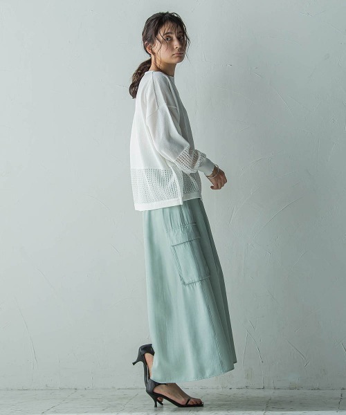 MAYSON GREY ニット セーター ペーパーヤーンメッシュヘムニット
