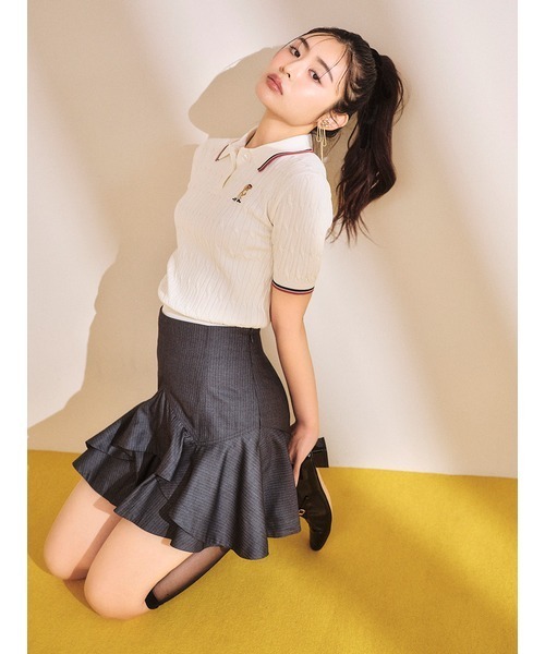 「LILY BROWN」 半袖ニット FREE ホワイト レディース LILY BROWN 「LILY BROWN」 半袖ニット ONE SIZE ホワイト