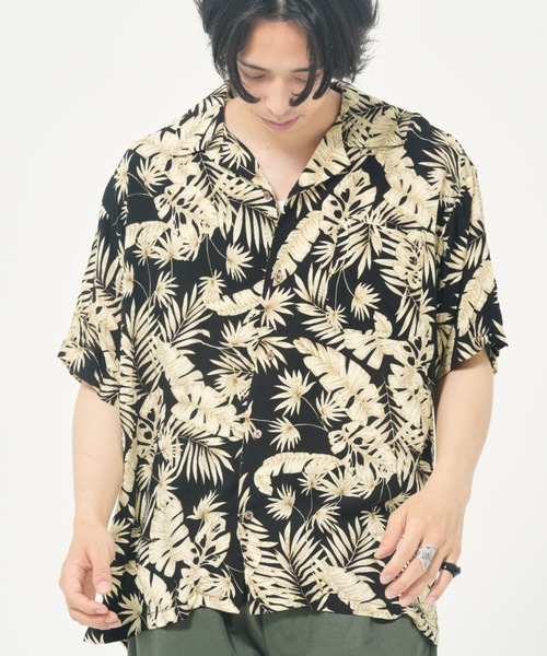 ROUGH TRADE シャツ レーヨン アロハシャツ(M1) メンズ