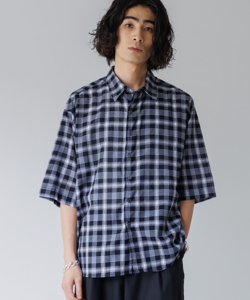SINSS シャツ Ombre check HS Shirt / オンブレチェックシャツ