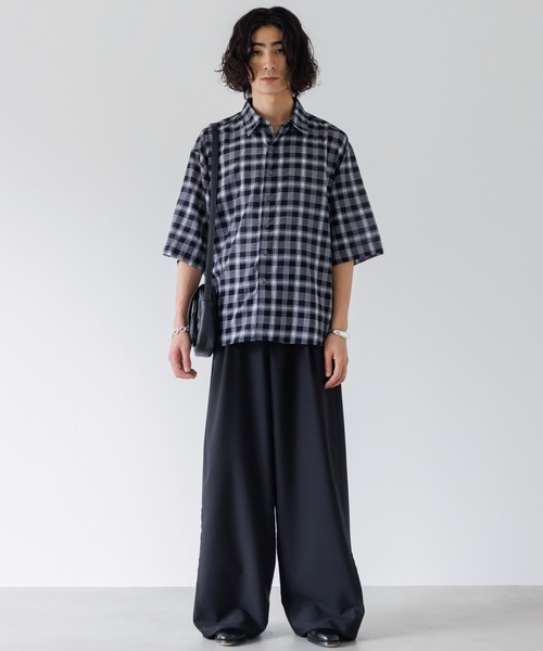 SINSS シャツ Ombre check HS Shirt / オンブレチェックシャツ