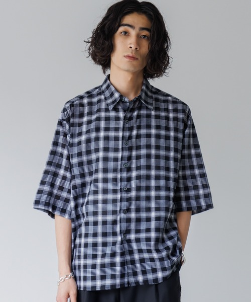 SINSS シャツ Ombre check HS Shirt / オンブレチェックシャツ