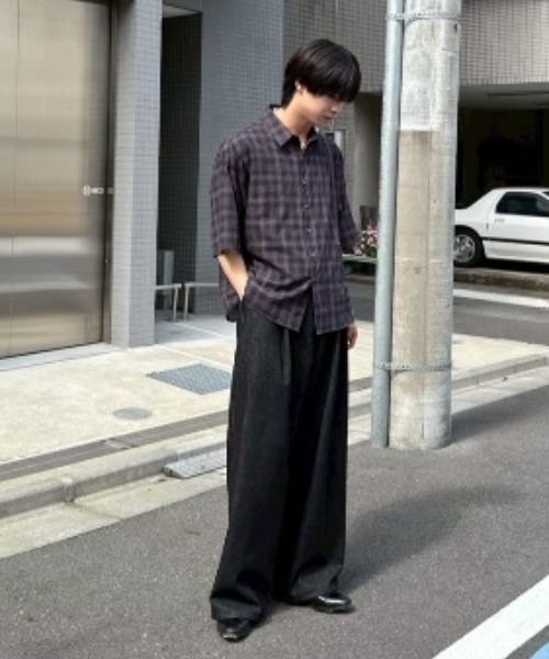 SINSS シャツ Ombre check HS Shirt / オンブレチェックシャツ