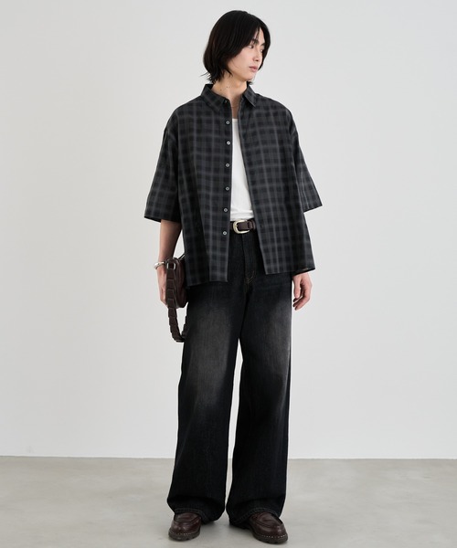 SINSS シャツ Ombre check HS Shirt / オンブレチェックシャツ（半袖