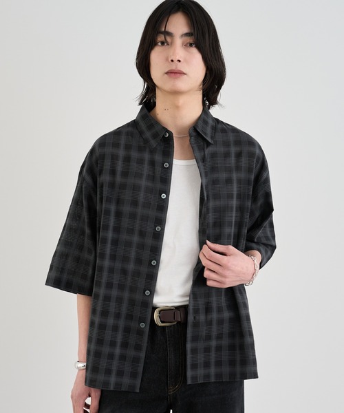 SINSS シャツ Ombre check HS Shirt / オンブレチェックシャツ（半袖