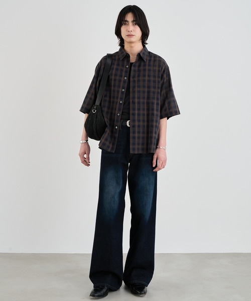 SINSS シャツ Ombre check HS Shirt / オンブレチェックシャツ（半袖