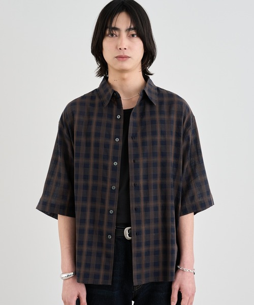 NEIGHBORHOOD 半袖開襟オンブレチェックシャツ M SINSS シャツ Ombre check HS Shirt / オンブレチェックシャツ（半袖