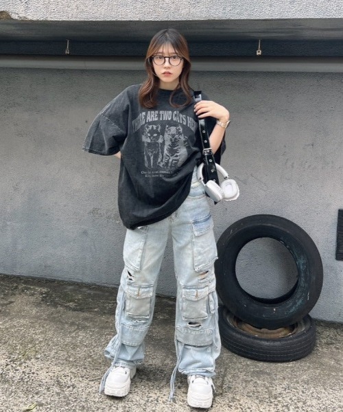 KsG tシャツ ヴィンテージキャットTシャツ レディース メンズ