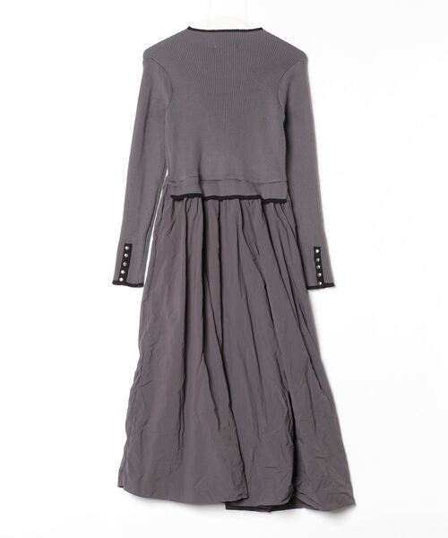 「grove」 ドッキングワンピース 02 チャコールグレー レディース_画像2