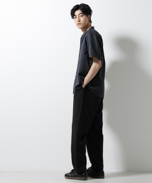ジャージーサッカーワイドテーパードパンツ main image 1