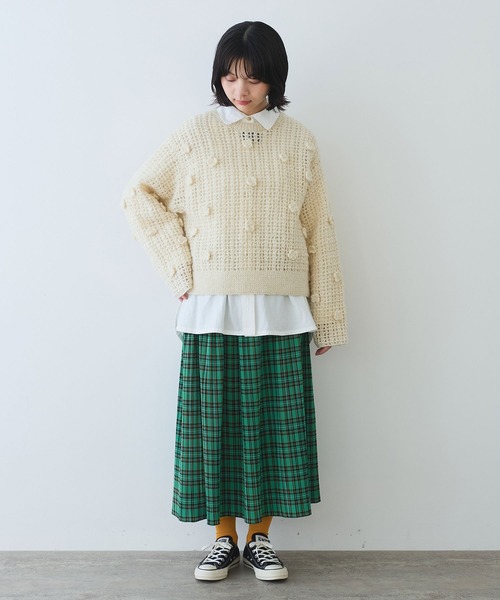bulle de savon　タータンチェック　ウールスカート タータンチェック スカート（bulle de savon／レディース