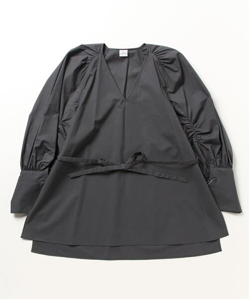 「green label relaxing」 7分袖ブラウス FREE グレー レディース