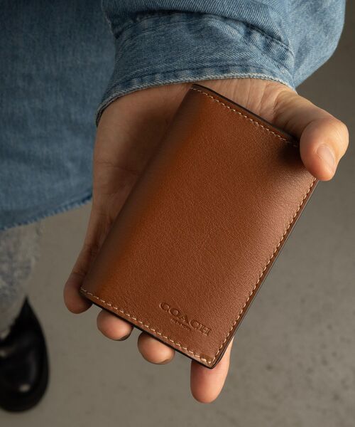 ラスト1 コーチ　新品　カードケース　メンズ　レザー　ブラウン　茶色 COACH 「COACH」 カードケース ONE ブラウン系その他 メンズ