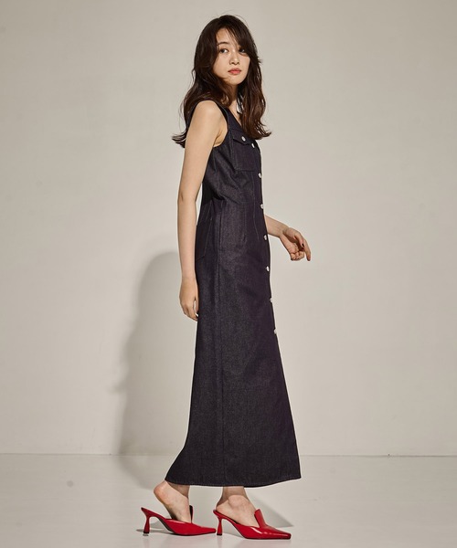 クラネ CLANE ワンピース　ネイビー CLANE（クラネ）の「SCARF COLLAR ONEPIECE（ワンピース）」 - WEAR
