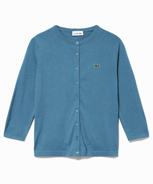 LACOSTE ネイビー カーディガン ラコステ LACOSTE プレーンVネックニットカーディガン
