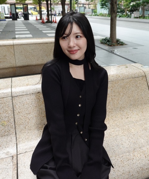 SENEE 完売品 チョーカーリブニットカーディガン ホワイト choker rib