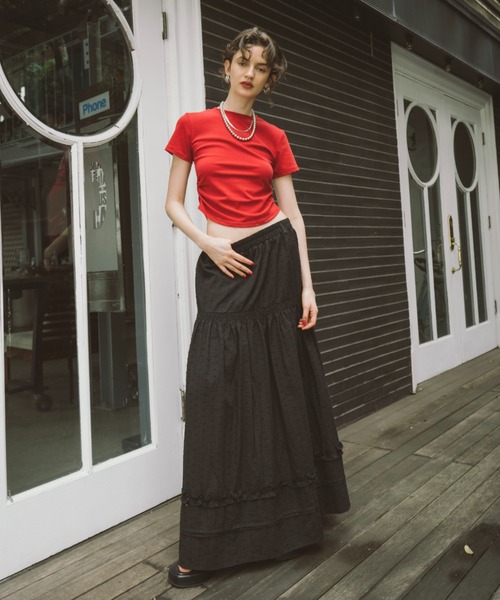 HANNE ロング スカート ティアードボリュームスカート : ZOZOTOWN
