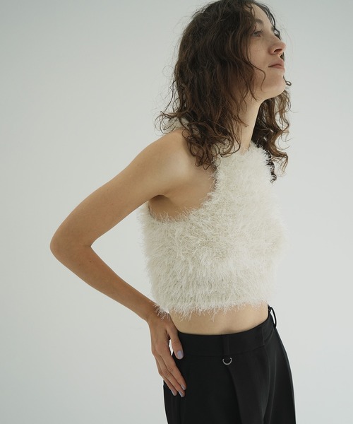 トップス CLANE SHAGGY AMERICAN SLEEVE KNIT TOPS CLANE（クラネ） SHAGGY AMERICAN SLEEVE KNIT TOPS レディース