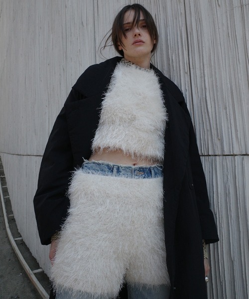 CLANE（クラネ） SHAGGY AMERICAN SLEEVE KNIT TOPS レディース