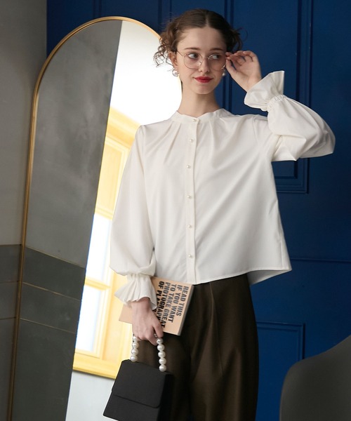 BONLECILL noir ブラウス シャツ 「BONLECILL noir」プリーツカフス