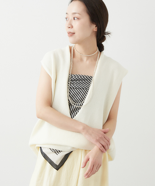 plage（プラージュ） Vネックニット - ベージュ レディース : ZOZOTOWN
