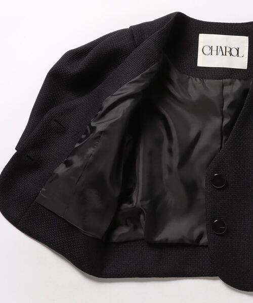 CHAROL（シャロル） ノーカラージャケット M ブラック レディース