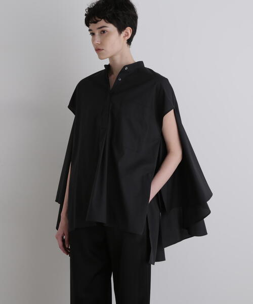 ル フィル 半袖ブラウス Tシャツ カットソー ソフトダンボールスリットスリーブブラウス 534-4210923 レディース SIZE F (M) LE PHIL ライトダンボールケープブラウス | LE PHIL（ル フィル） ｜【公式