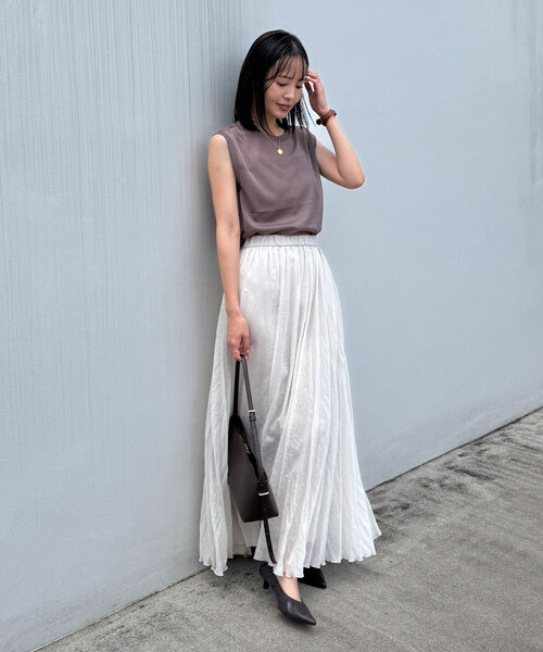 NOBLE tシャツ 「追加」シアースキニーノースリーブトップス4