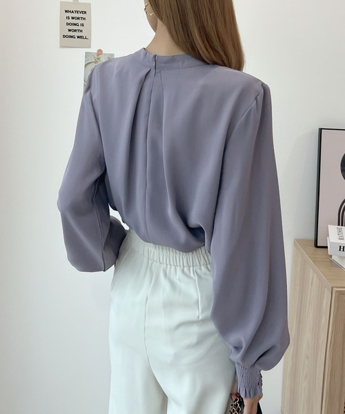 「Futier land」 長袖ブラウス LARGE ネイビー レディース