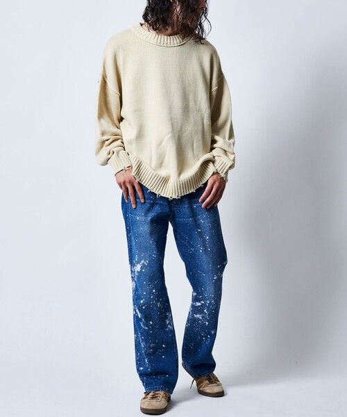 「FREAK'S STORE」 長(zhǎng)袖ニット SMALL グレー メンズ