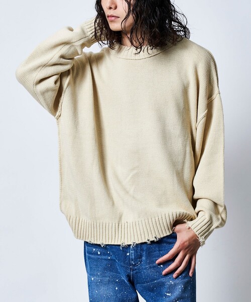 「FREAK'S STORE」 長(zhǎng)袖ニット SMALL グレー メンズ
