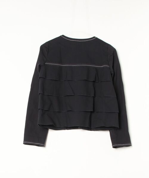 LANVIN en Bleu 「LANVIN Bleu」 ノーカラージャケット 38 LANVIN en Bleu 「LANVIN Bleu」 ノーカラージャケット 38