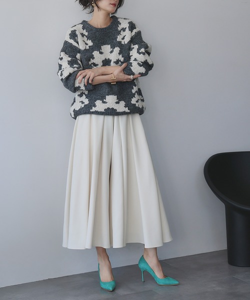 ELFRANK パンツ 「2025AW」タック ガウチョパンツ スカーチョ