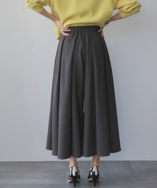 パンツ タック ガウチョパンツ スカーチョ キュロットパンツ ワイドパンツ レディース_17