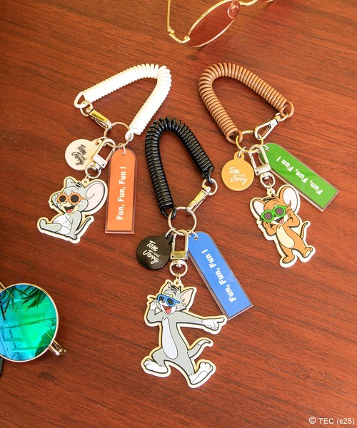 キーホルダー 「公式」TOM and JERRY サングラスコイルストラップ