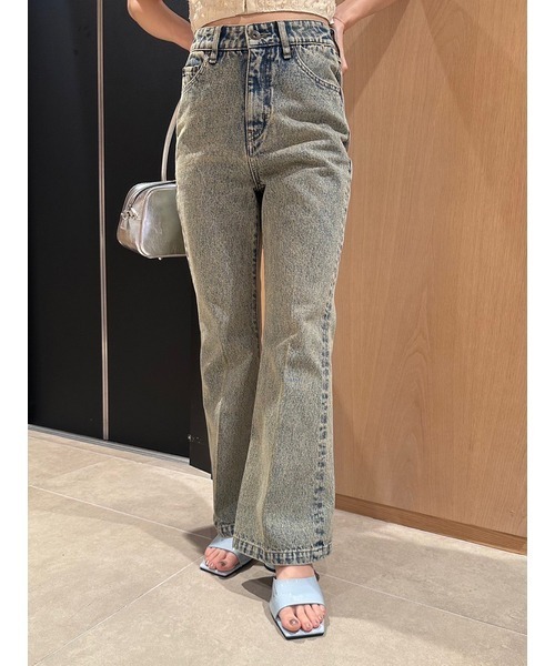 [LILY BROWN] обработка ботинки cut Denim брюки 1 черный женский 