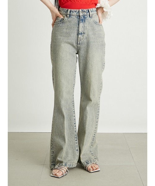[LILY BROWN] обработка ботинки cut Denim брюки 1 черный женский 