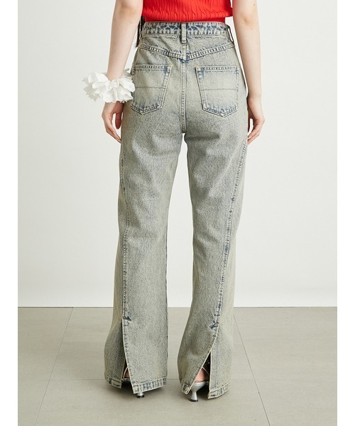 [LILY BROWN] обработка ботинки cut Denim брюки 1 черный женский 