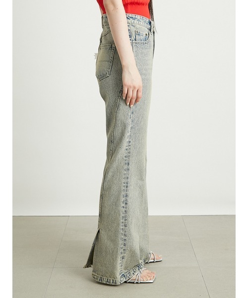 [LILY BROWN] обработка ботинки cut Denim брюки 1 черный женский 