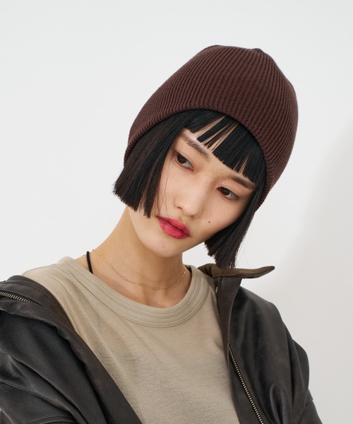 Maison kinema コットンモヘアルームニットキャップ　ブラウン 楽天市場】【美品】 Maison Kinema / メゾン キネマ | 2024SS | Pile