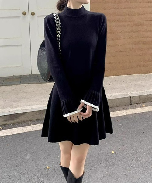 Ritomo De Ricco ワンピース Aラインリトルブラックニットドレス