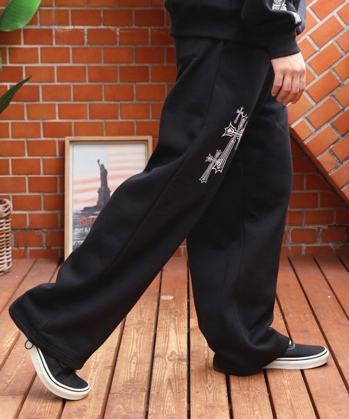 8 スウェットパンツ ジャージ クロスプリントスウェットパンツ メンズ