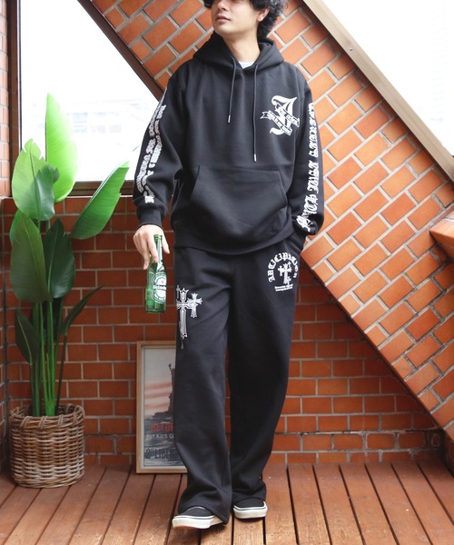 8 スウェットパンツ ジャージ クロスプリントスウェットパンツ メンズ