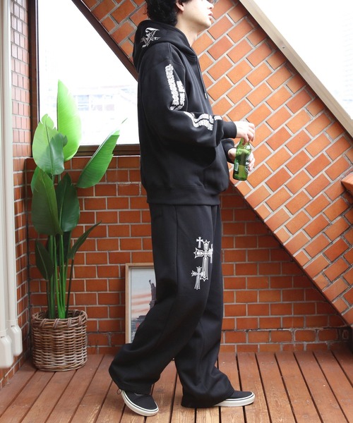 8 スウェットパンツ ジャージ クロスプリントスウェットパンツ メンズ