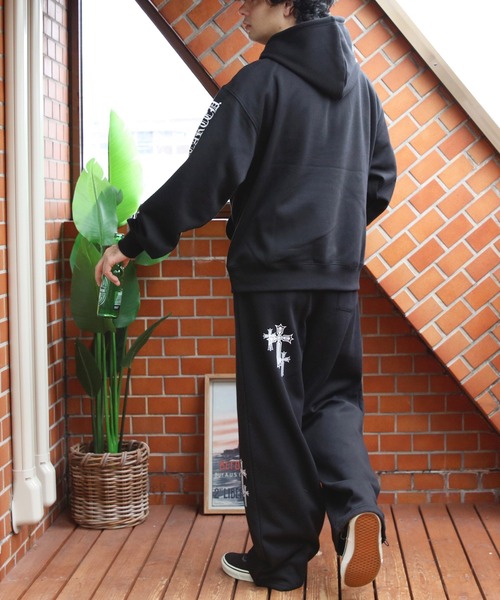 8 スウェットパンツ ジャージ クロスプリントスウェットパンツ メンズ