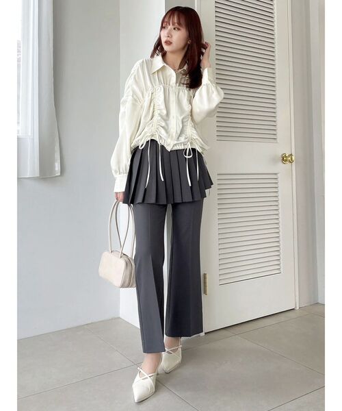 【美品】25AW ダズリン パンツレイヤードプリーツスカート パンツレイヤードプリーツスカート[品番：MKSW0065565]｜dazzlin