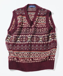 美品 Lサイズ Nigel Cabourn フェアアイル ニットベスト ジレ NAUTICA（ノーティカ） ベスト ジレ ヴィンテージライク フェアアイル