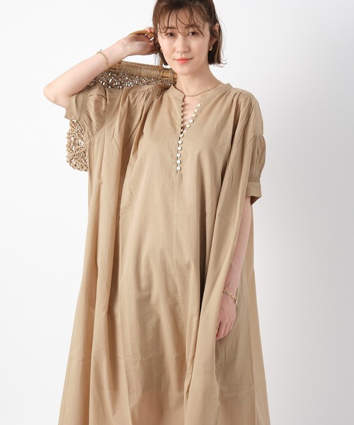 「RIVE DROITE」 半袖ワンピース FREE ベージュ レディース_画像5
